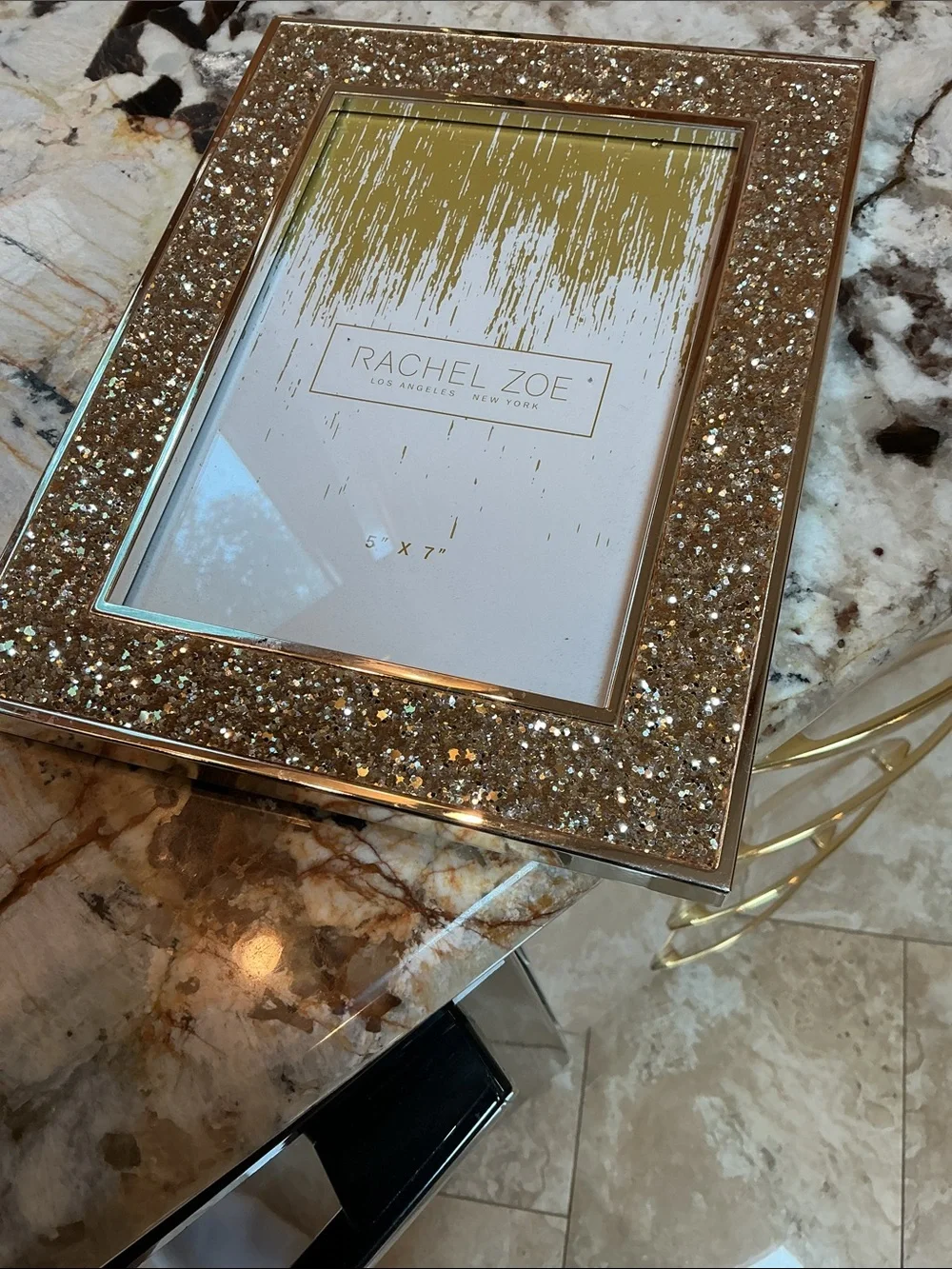 Rachel Zoe Sparkling Gold Glitter Picture Frame